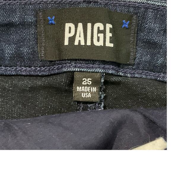 PAIGE Womens Jeans Hoxton Ankle Peg Transcend Slim Leg Dark Wash Blue Jeans 25 P - Picture 15 of 16